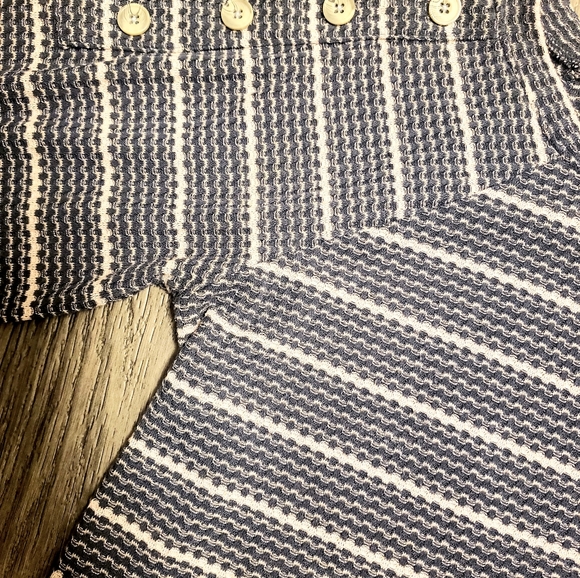 William Rast Waffle Knit Horizontal Striped Top w a Slight Bell Sleeve | Size Lg - Picture 4 of 10